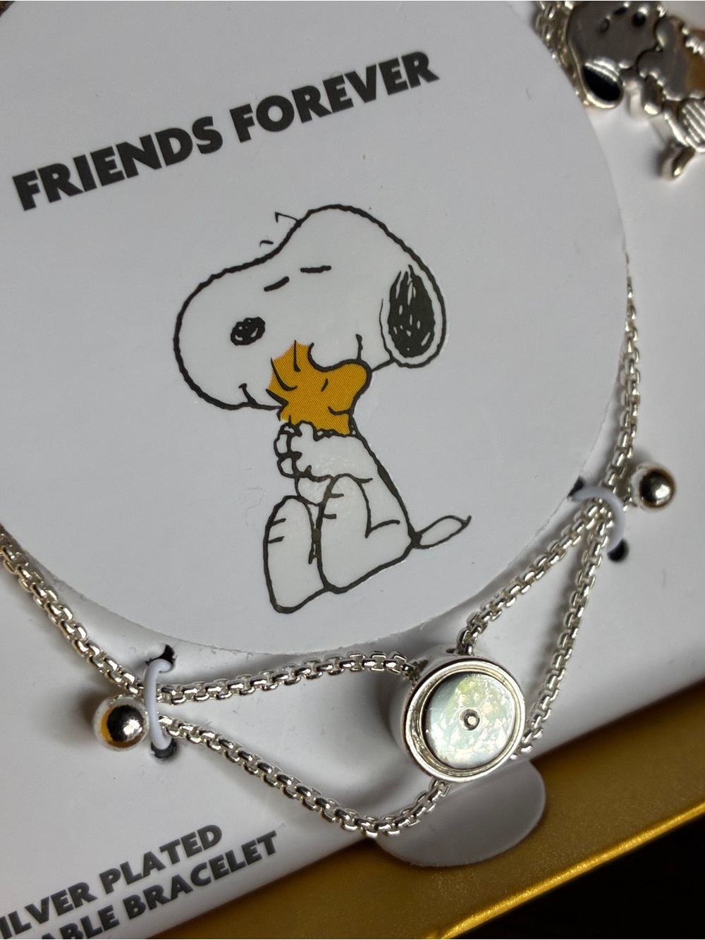 Peanuts Silver Snoopy Charm Bracelet - Silver Plated adjustable - Picture 8 of 9